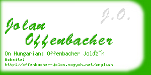 jolan offenbacher business card